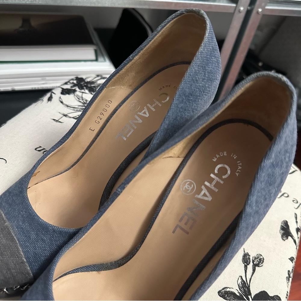 CHANEL DENIM PLATFORMS - Picture 3 of 5